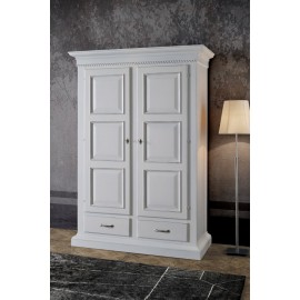 ARMADIO 2 ANTE 2 CASSETTI INTARSIATO LEGNO MASSELLO L 145 P 62 H 204