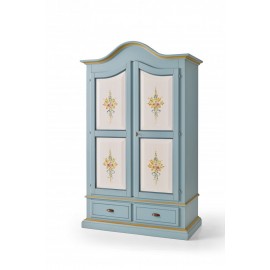 ARMADIO LEGNO MASSELLO DECORATO  DIPINTO A MANO L 120 P 60 H 200