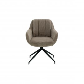 Sedia GIREVOLE Imbottita Tessuto in colore Beige L.65 H.83 P.64 HS.47