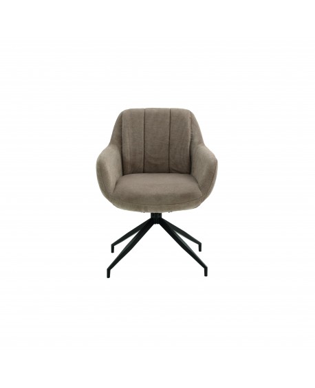 Sedia GIREVOLE Imbottita Tessuto in colore Beige L.65 H.83 P.64 HS.47