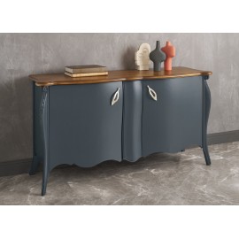 CREDENZA 2 ANTE BOMBATA LACCATA BIANCA L 120 P 54 H 94