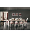 TAVOLO FISSO L.240 P.128 H.78  INTARSIO VERONA GAMBA TORNITA MONOCOLORE