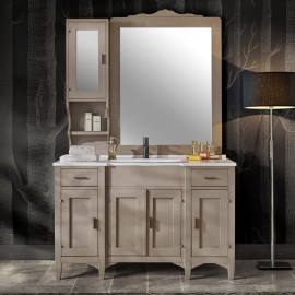 ARREDO BAGNO in legno massello L CM 129 P CM 61 + SPECCHIO VARI COLORI