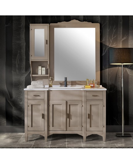 ARREDO BAGNO in legno massello L CM 129 P CM 61 + SPECCHIO VARI COLORI