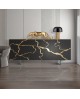 credenza contemporanea in legno di frassino vari colori con piede in ferro nero L 126 p 48 h 83