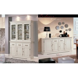 CRISTALLIERA tocador de madera color nogal CON INTARSIO X ESTANCIA DE PRODUCTOS VENETO