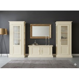 SALA COMPLETA CREDENZA E VETRINA VARI COLORI