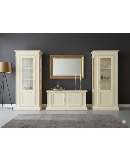 SALA COMPLETA CREDENZA E VETRINA VARI COLORI