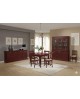 SALA COMPLETA VETRINA CREDENZA TAVOLO 4 SEDIE VARI COLORI LEGNO MASSELLO