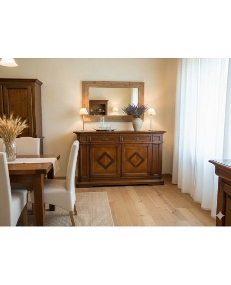 MÖBEL Küchenschrank STYLE BASSANO EINGELEGT MASSIVHOLZ HOLZ L 178 P 52 H 112