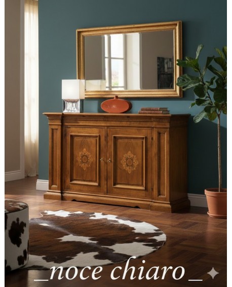 CREDENZA STILE BASSANO INTARSIATA CON CASSETTI legno massello
