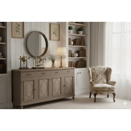 CREDENZA IN LEGNO MASSELLO DECORATA A MANO VARI COLORI E DECORI