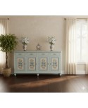 CREDENZA IN LEGNO MASSELLO DECORATA A MANO VARI COLORI E DECORI