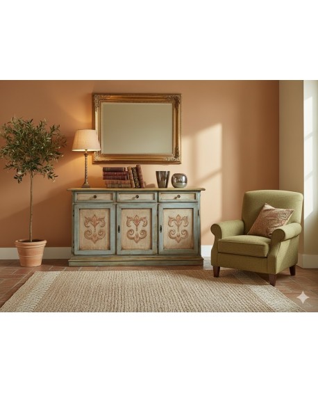 DRESSER de madera antiguo decorado como FOTO