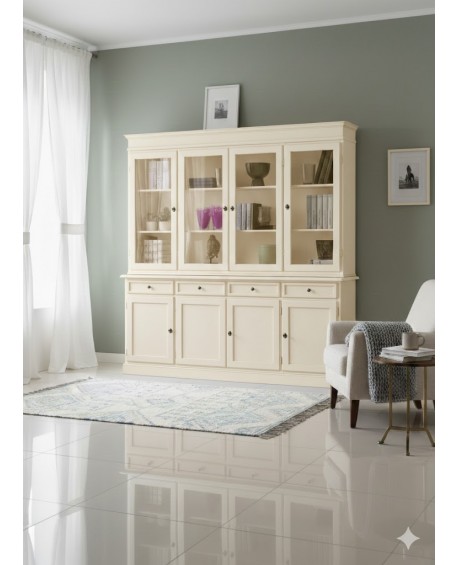 CRISTALLIERA VETRINAArmario 4 HABITACIONES BASE + LACADO mostrar el arte blanco pobre