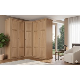 ARMADIO IN LEGNO MASSELLO DI TANGANIKA MODULARE VARI DIMENSIONI LINEARE E ANGOLO VARI COLORI