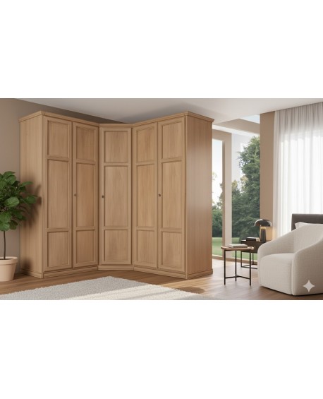 ARMADIO IN LEGNO MASSELLO DI TANGANIKA VARI DIMENSIONI LINEARE E ANGOLO VARI COLORI