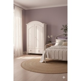 ARMADIO x camera da letto - 2 ANTE LEGNO LACCATO BIANCO COUNTRY PROVENZALE