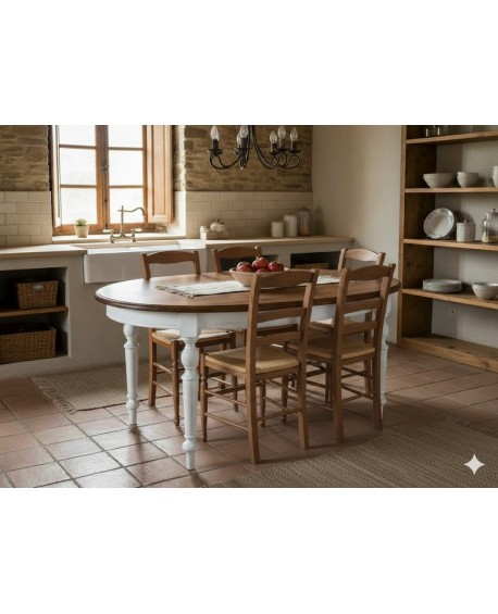 COCINA mesa ovalada AMPLIACIÓN madera lacada