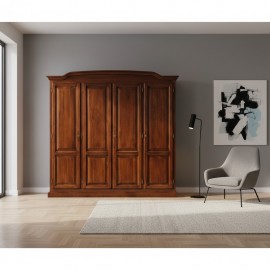 ARMADIO ALTEZZA 197 COUNTRY 4 ANTE IN LEGNO MASSELLO  L 206 P 55 H 197