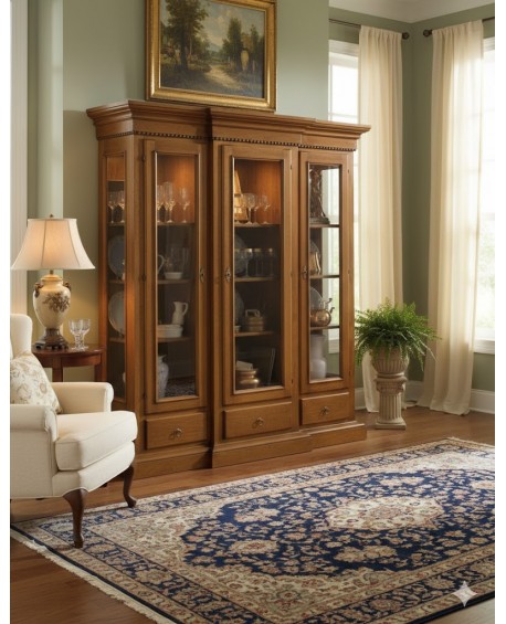 VETRINA 3 ANTE IN LEGNO MASSELLO L 179 P 49 H 200