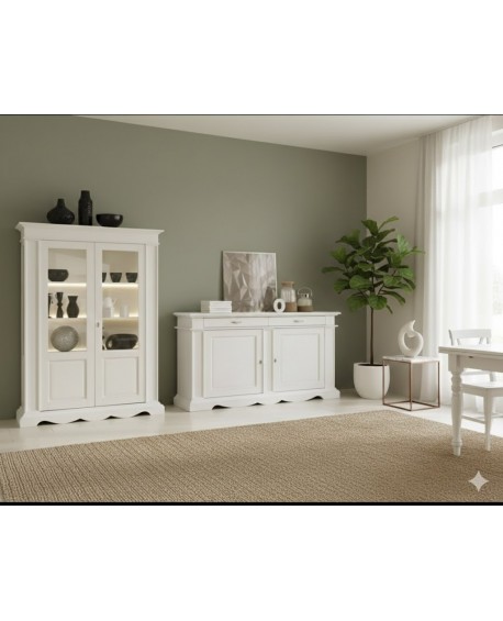 SALA COMPLETA CREDENZA E VETRINA VARI COLORI