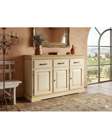 CREDENZA COUNTRY PROVENZALE LEGNO L 150  P 47  H 96