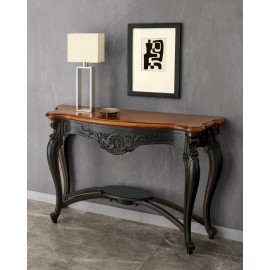 TAVOLO CONSOLLE INTARSIATO  L 130 P 42 H 88