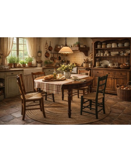 Odoria Miniatura Tavolo Rotondo E Sedie In Legno Vintage - Scala 1:12 Per Casa Delle Bambole - Marrone, 2 Sedie