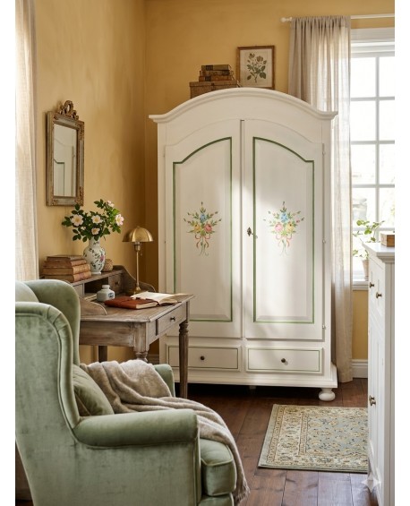 PROVENZAL gabinete decorado MADERA CON BLANCO