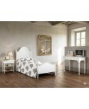 SINGLE BED WOOD LACQUERED MATT WHITE QUALITY 'VENETA