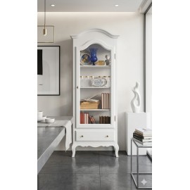 CRISTALLIERA VETRINA 1 ANTA LEGNO MASSELLO L 80 P 45 H 196