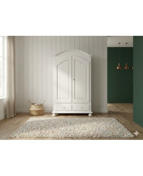ARMADIO 2 ANTE LEGNO LACCATO BIANCO COUNTRY PROVENZALE SUPER PROMOZIONE