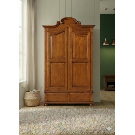 ARMADIO 2 ANTE 2 CASSETTI LEGNO MASSELLO