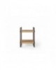Comodino legno due gambe in ferro