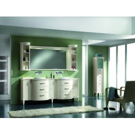 Mobile bagno in legno con specchio completo con pensili