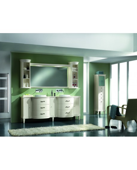 Mobile bagno in legno con specchio completo con pensili