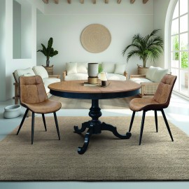 TAVOLO LEGNO ROTONDO DIAM. 120 H.75 ALLUNGABILE FINITURA COME FOTO