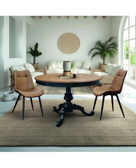 TAVOLO LEGNO ROTONDO DIAM. 120 H.75 ALLUNGABILE FINITURA COME FOTO