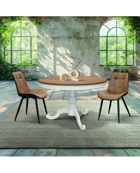 TAVOLO LEGNO ROTONDO DIAM. 120 H.75 ALLUNGABILE FINITURA COME FOTO