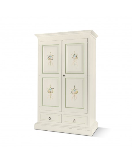 MOBILE ARMADIO 2 ANTE DIPINTO LACCATO BIANCO