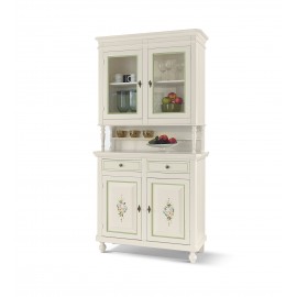 CREDENZA CRISTALLIERA DIPINTO LACCATO BIANCO