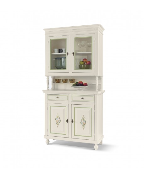 CREDENZA CRISTALLIERA DIPINTO LACCATO BIANCO