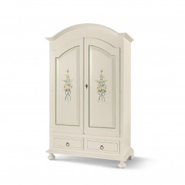 ARMADIO 2 ANTE 2 CASSETTI DIPINTO LACCATO BIANCO