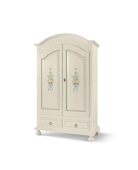 ARMADIO 2 ANTE 2 CASSETTI DIPINTO LACCATO BIANCO