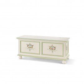 MOBILE CASSAPANCA DIPINTO LACCATO BIANCO AVORIO PANCA LEGNO