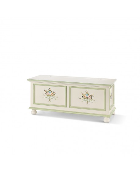 MUEBLE PECHO PINTADO PINTADO DE MARFIL BANCO DE MADERA BLANCO