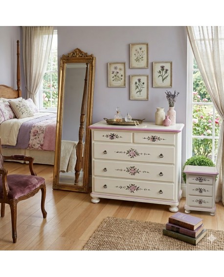COMO IN LEGNO MASSELLO DECORATO A MANO - VARI COLORI