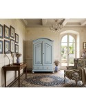 CABINET 2 PORTE BOIS BLANC MATT BLEU FIL