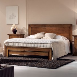BED WALNUT COLOR HAND CARVED WOOD